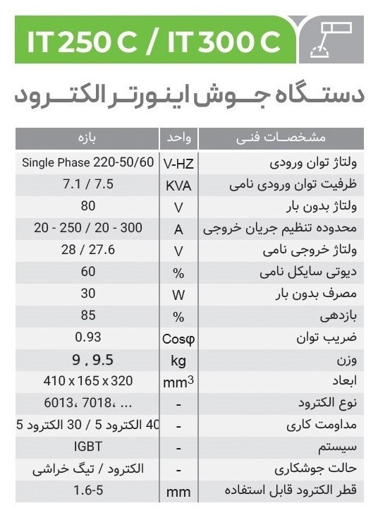 اینورتر جوشکاری ایران ترانس 300 آمپر